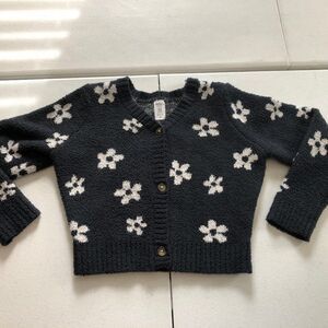 Carters Kids Floral Button Up Fleece Sweater Small 6/7
